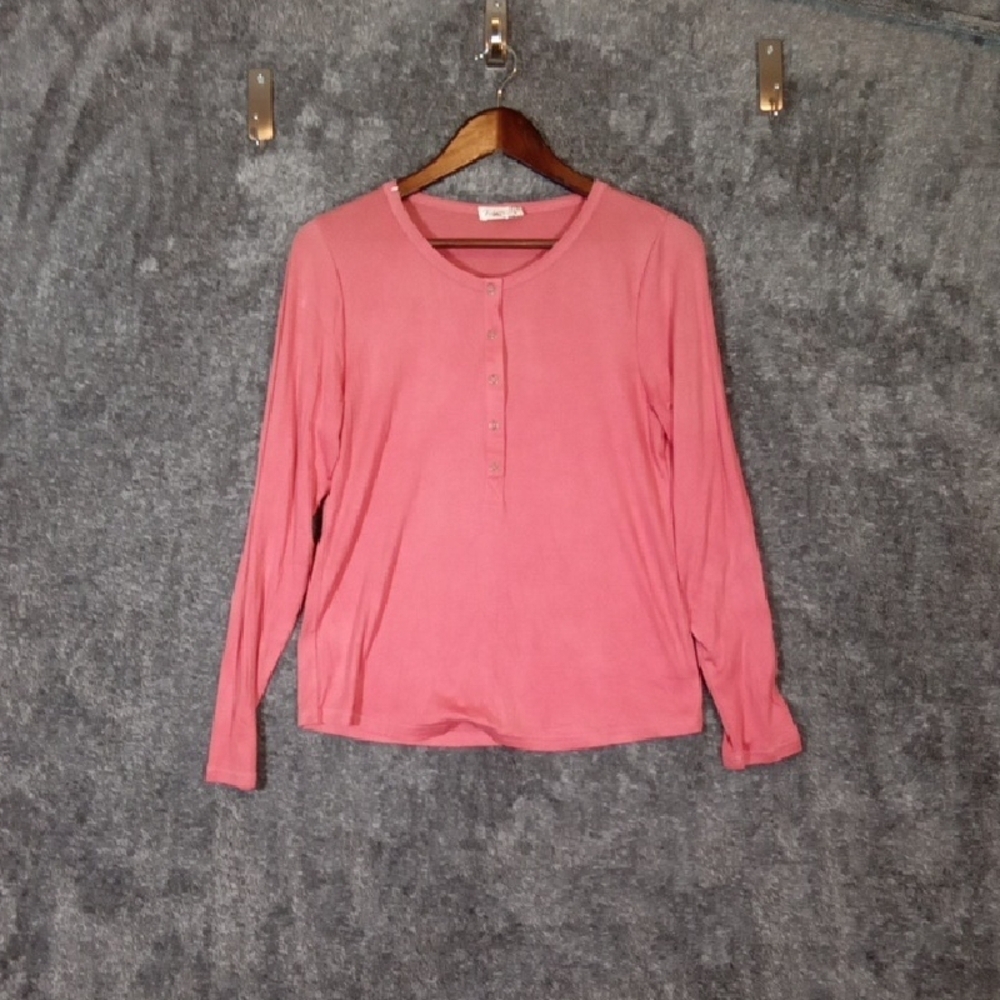 Faherty Legend Rib Gila Henley Long Sleeve Womens Large